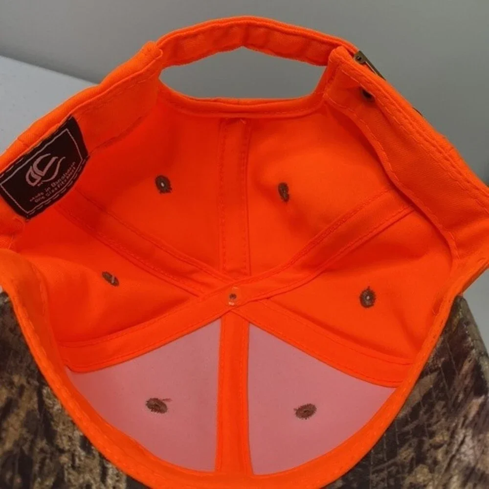 Mossy Oak Camo Hat Neon Orange Cap Hunter Game Trucker